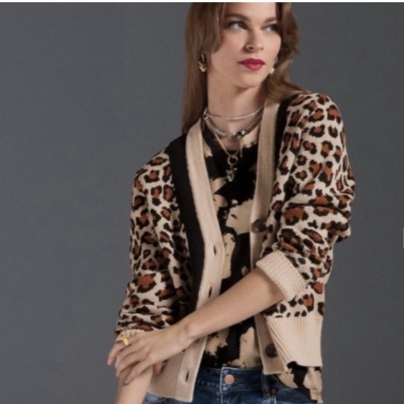 CAbi Nine Lives Cardigan leopard print size XS - Picture 2 of 8